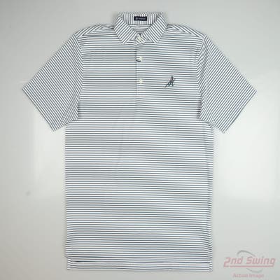 New W/ Logo Mens Turtleson Polo Medium M White MSRP $110