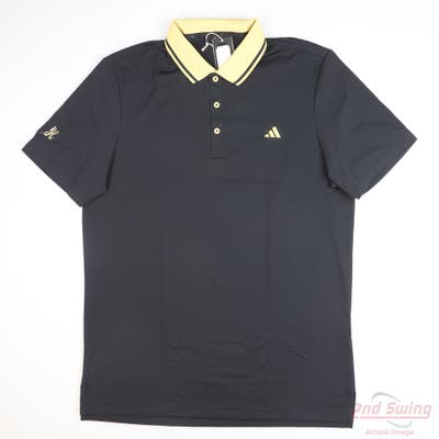 New W/ Logo Mens Adidas Polo XX-Large XXL Black MSRP $95