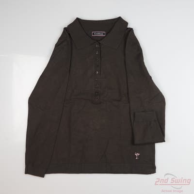New Womens Golftini Long Sleeve Polo X-Large XL Brown MSRP $50