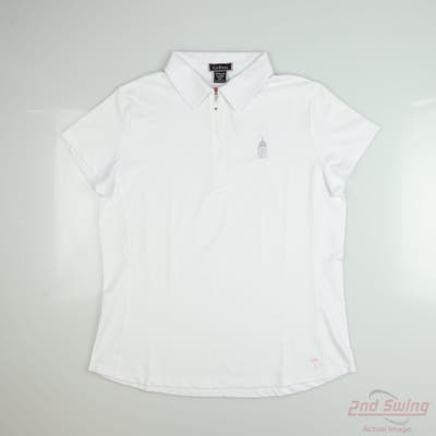 New W/ Logo Womens Golftini Polo X-Large XL White MSRP $50