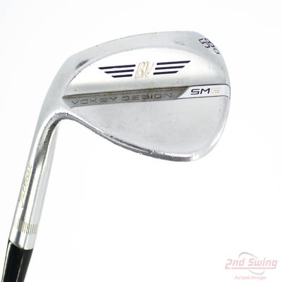Titleist Vokey SM8 Tour Chrome Wedge Lob LW 58° 12 Deg Bounce D Grind Stock Steel Shaft Steel Wedge Flex Left Handed 35.0in