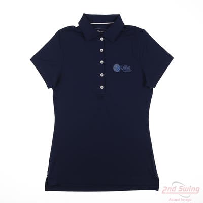 New W/ Logo Womens Peter Millar Polo X-Small XS Navy Blue MSRP $60