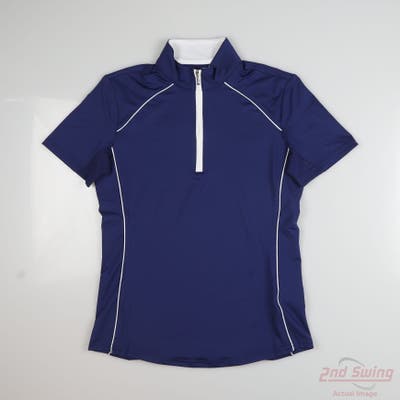 New Womens San Soleil Short Sleeve X-Small XS Navy Blue MSRP $50