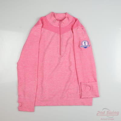New W/ Logo Womens Sport Haley 1/4 Zip Pullover Small S Pink MSRP $50