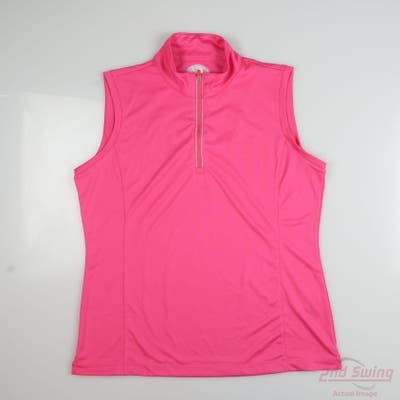 New W/ Logo Womens EP NY Sleeveless Polo XX-Large XXL Pink MSRP $50