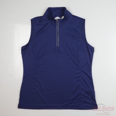 New W/ Logo Womens EP NY Sleeveless Polo XX-Large XXL Blue MSRP $50