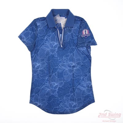 New W/ Logo Womens Sport Haley Polo Small S Blue MSRP $50