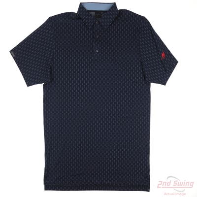 New W/ Logo Mens Dunning Polo Large L Navy Blue MSRP $70