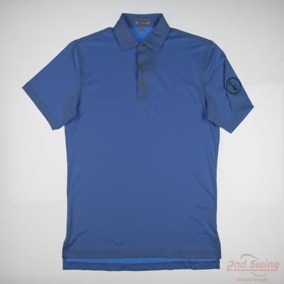 New W/ Logo Mens Peter Millar Polo Small S Blue MSRP $100
