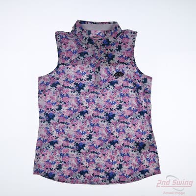 New W/ Logo Womens Puma Sleeveless Polo Small S Multi MSRP $80