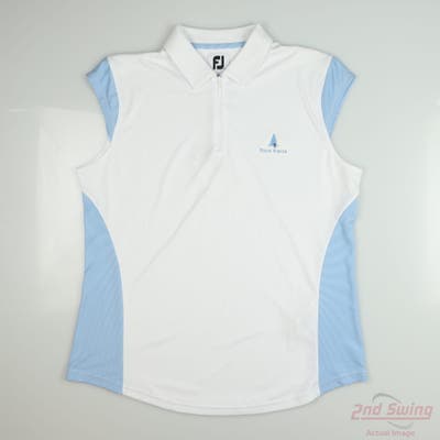 New W/ Logo Womens Footjoy Sleeveless Polo Large L White MSRP $80