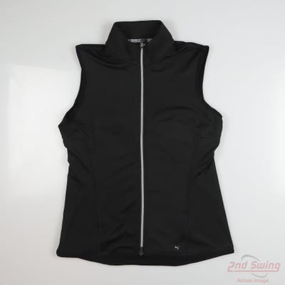 New Puma Womens Golf Vest Vest Small S Black Solid MSRP $90
