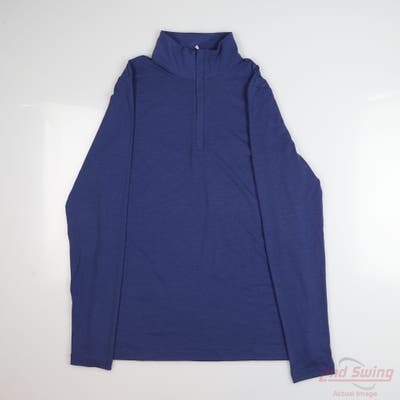 New Womens Peter Millar 1/4 Zip Sweater Medium M Blue MSRP $138