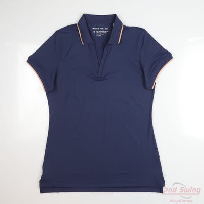 New Womens Peter Millar Polo Medium M Navy Blue MSRP $106