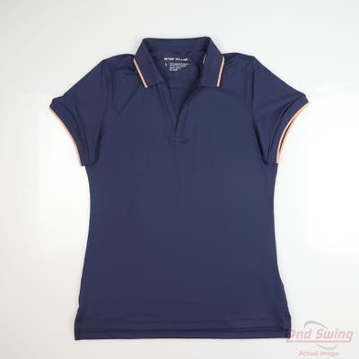 New Womens Peter Millar Polo Large L Navy Blue MSRP $106