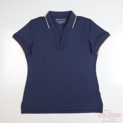 New Womens Peter Millar Polo Medium M Navy Blue MSRP $106