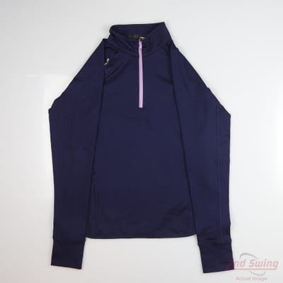 New Womens Ralph Lauren RLX 1/4 Zip Sweater Small S Navy Blue MSRP $178