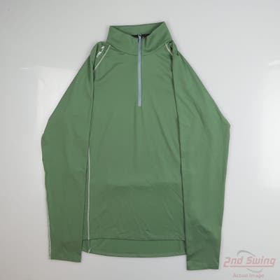 New Womens Ralph Lauren RLX 1/4 Zip Sweater Medium M Green MSRP $136