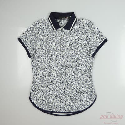 New Womens Ralph Lauren RLX Polo Small S White/Blue MSRP $122