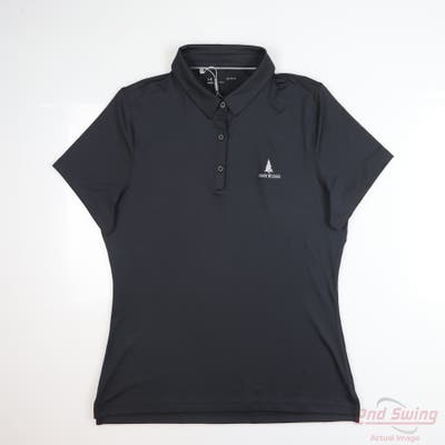 New W/ Logo Womens Under Armour Polo Large L Black MSRP $70