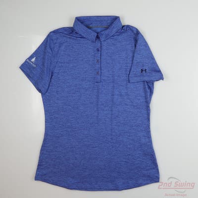 New W/ Logo Womens Under Armour Polo Medium M Blue MSRP $70