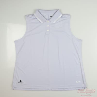 New W/ Logo Womens Nike Sleeveless Polo Large L Purple MSRP $70