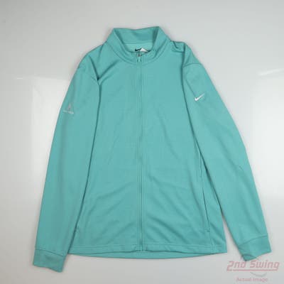 New W/ Logo Womens Nike Full Zip Sweatshirt Large L Blue MSRP $80