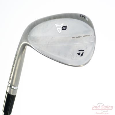 TaylorMade Milled Grind 5 Satin Chrome Wedge Sand SW 58° 10 Deg Bounce SB FST KBS Hi-Rev 2.0 115 Steel Wedge Flex Left Handed 35.0in