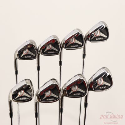 TaylorMade 2009 Burner Iron Set 4-PW AW TM Reax Superfast 65 Steel Stiff Left Handed +1/2"