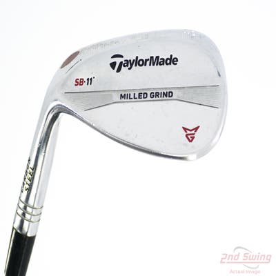 TaylorMade Milled Grind Satin Chrome Wedge Sand SW 54° 11 Deg Bounce SB FST KBS Hi-Rev 2.0 115 Steel Wedge Flex Left Handed 35.0in