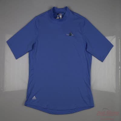 New W/ Logo Womens Adidas Short Sleeve X-Large XL Blue MSRP $70