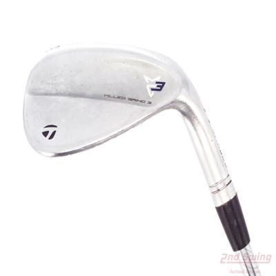 TaylorMade Milled Grind 3 Raw Chrome Wedge Gap GW 52° 9 Deg Bounce SB True Temper Dynamic Gold Tour Issue S200 Steel Stiff Right Handed 35.0in