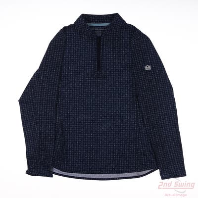 New W/ Logo Womens Peter Millar 1/4 Zip Pullover Medium M Blue MSRP $115