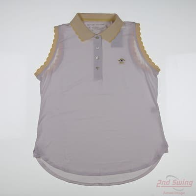 New W/ Logo Womens Peter Millar Sleeveless Polo Medium M White MSRP $98