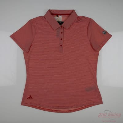 New W/ Logo Womens Adidas Polo Medium M Red MSRP $70