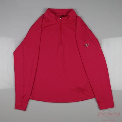 New W/ Logo Womens Puma 1/4 Zip Pullover Small S Pink MSRP $80