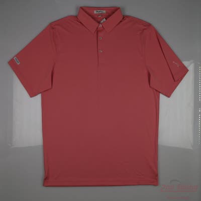 New W/ Logo Mens Straight Down Polo X-Large XL Pink MSRP $90
