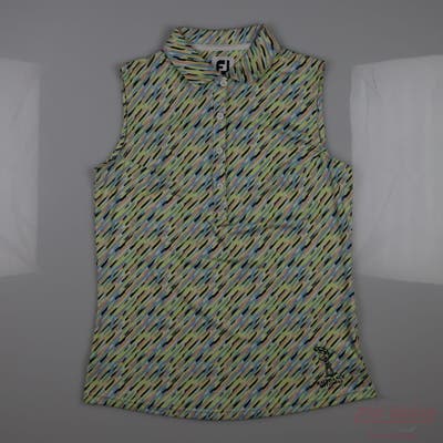 New W/ Logo Womens Footjoy Sleeveless Polo X-Small XS Multi MSRP $80