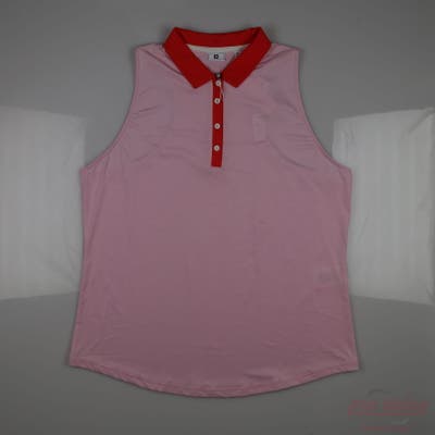 New W/ Logo Womens Footjoy Sleeveless Polo X-Large XL Pink MSRP $80