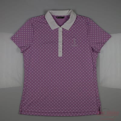 New W/ Logo Womens Level Wear Polo Large L Purple MSRP $85