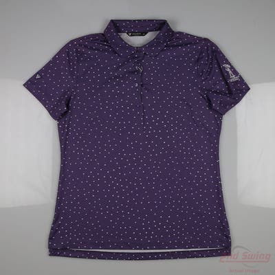 New W/ Logo Womens Level Wear Polo Medium M Purple MSRP $85