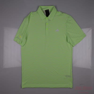 New W/ Logo Mens Adidas Polo Medium M Green MSRP $80