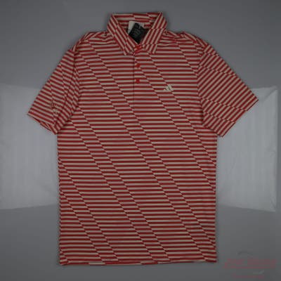 New W/ Logo Mens Adidas Polo Large L Red MSRP $80