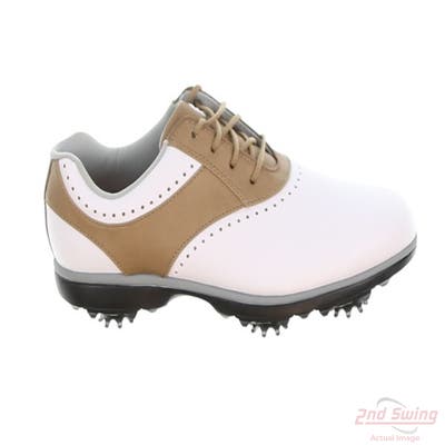 New Womens Golf Shoe Footjoy eMerge Medium 7.5 White/Brown MSRP $90 93914