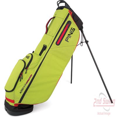 Brand New 10.0 Ping 2022 Hoofer Craz-E-Lite Neon Yellow/Black/Red Stand Bag