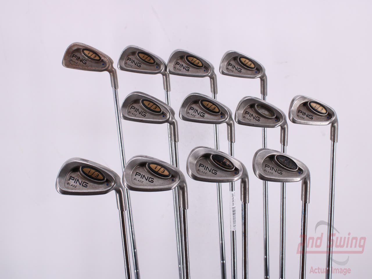 Ping i3 Blade Iron Set 2-PW GW SW LW Stock Steel Shaft Steel Stiff Right Handed Blue Dot 38.5in