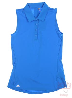 New Womens Adidas Sleeveless Polo X-Small XS Blue MSRP $70