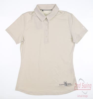 New W/ Logo Womens Under Armour Polo Small S Tan MSRP $72