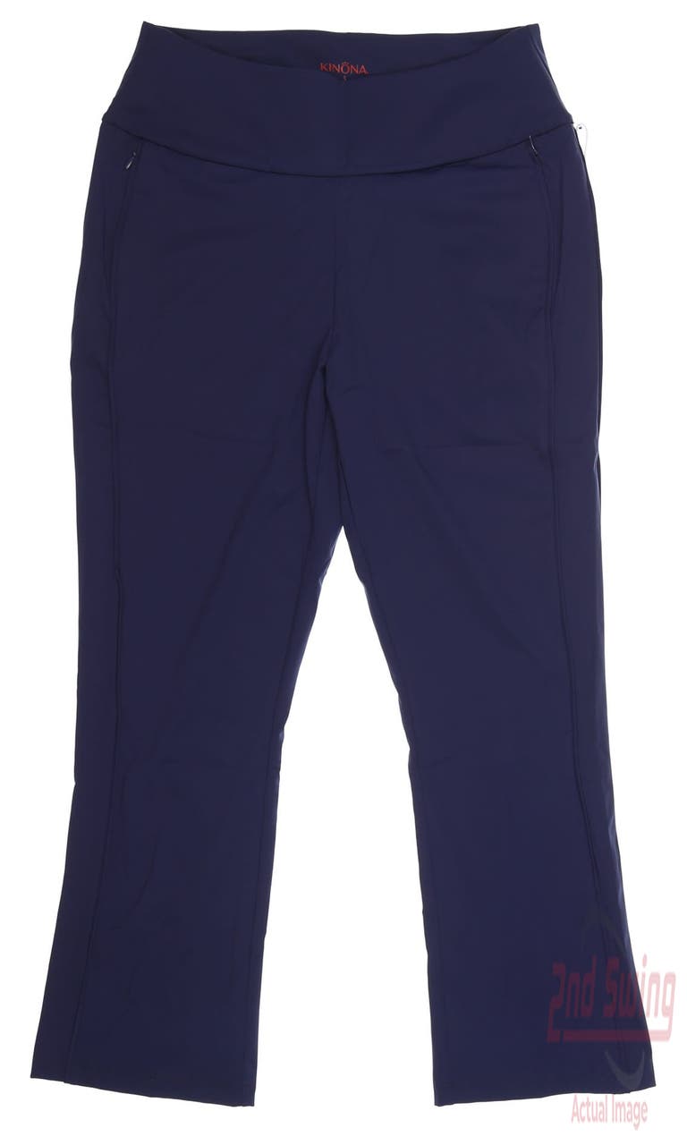 New Womens Kinona Smooth Your Waist Cropped Pants X-Large XL Navy Blue MSRP $139