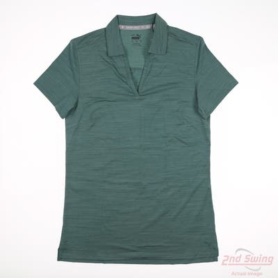 New Womens Puma Cloudspun Coast Polo Small S Adriatic Heather MSRP $55